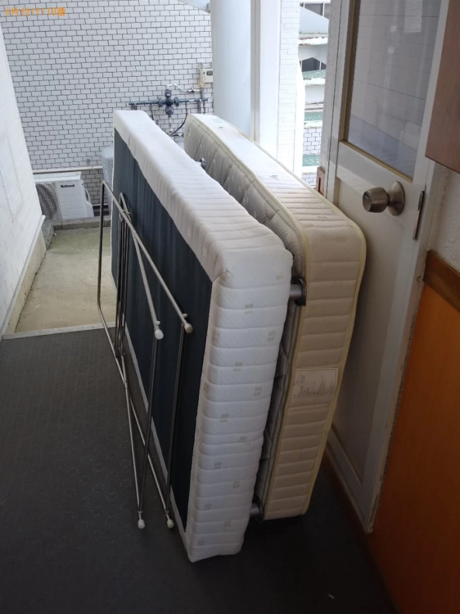 【松本市】マットレス付きシングルベッド、洗濯ラックの回収・処分